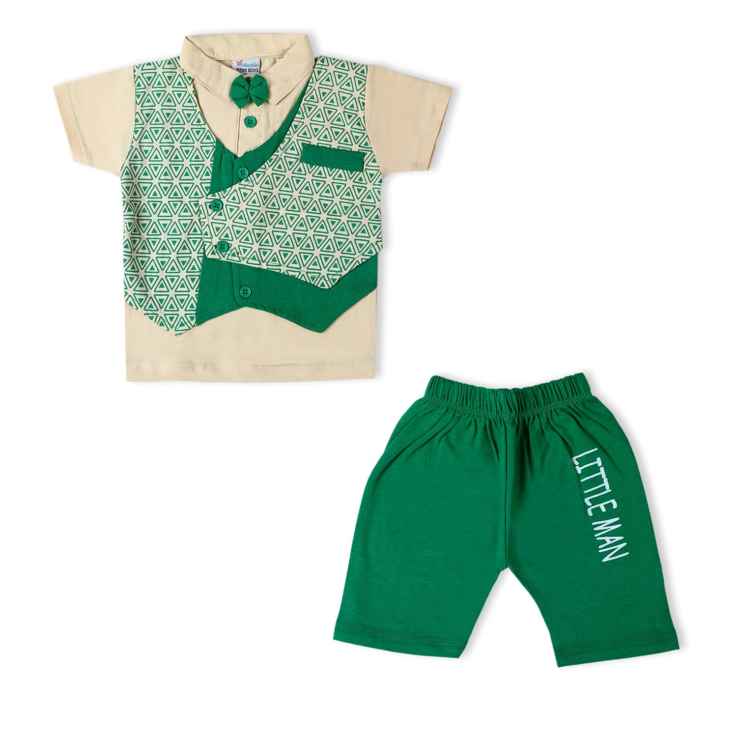 Valuable Newborn Boys Half Sleeves Suit - Green, Newborn Boys Sets & Suits, Chase Value, Chase Value