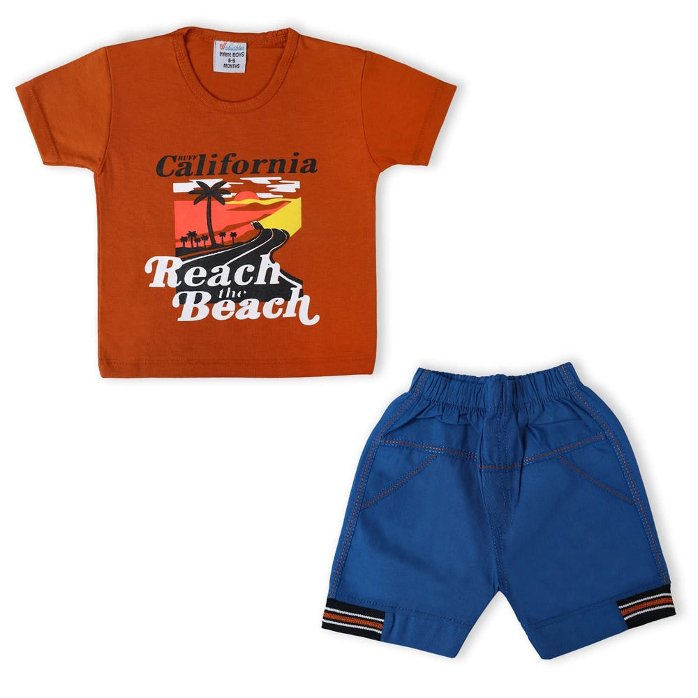 Valuable Newborn Boys Half Sleeves Suit - Rust, Newborn Boys Sets & Suits, Chase Value, Chase Value