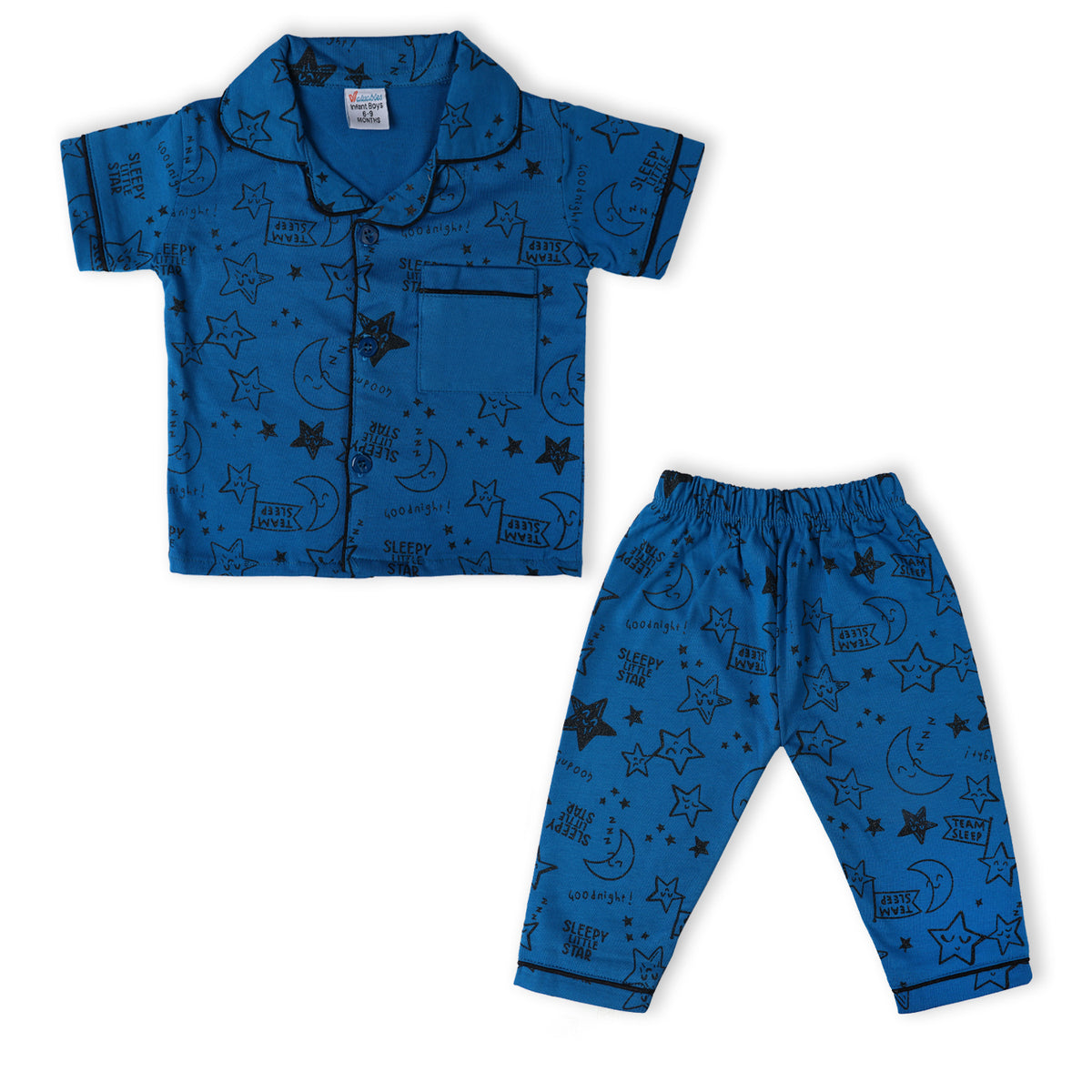 Valuable Newborn Boys Half Sleeves Night Suit - Blue, Newborn Boys Sets & Suits, Chase Value, Chase Value