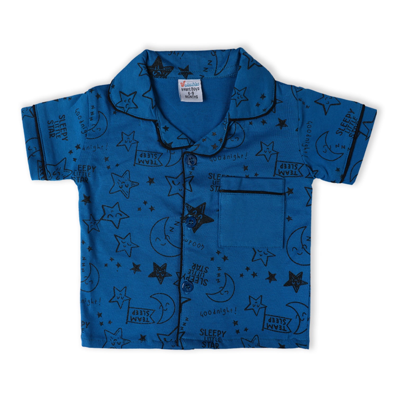 Valuable Newborn Boys Half Sleeves Night Suit - Blue, Newborn Boys Sets & Suits, Chase Value, Chase Value