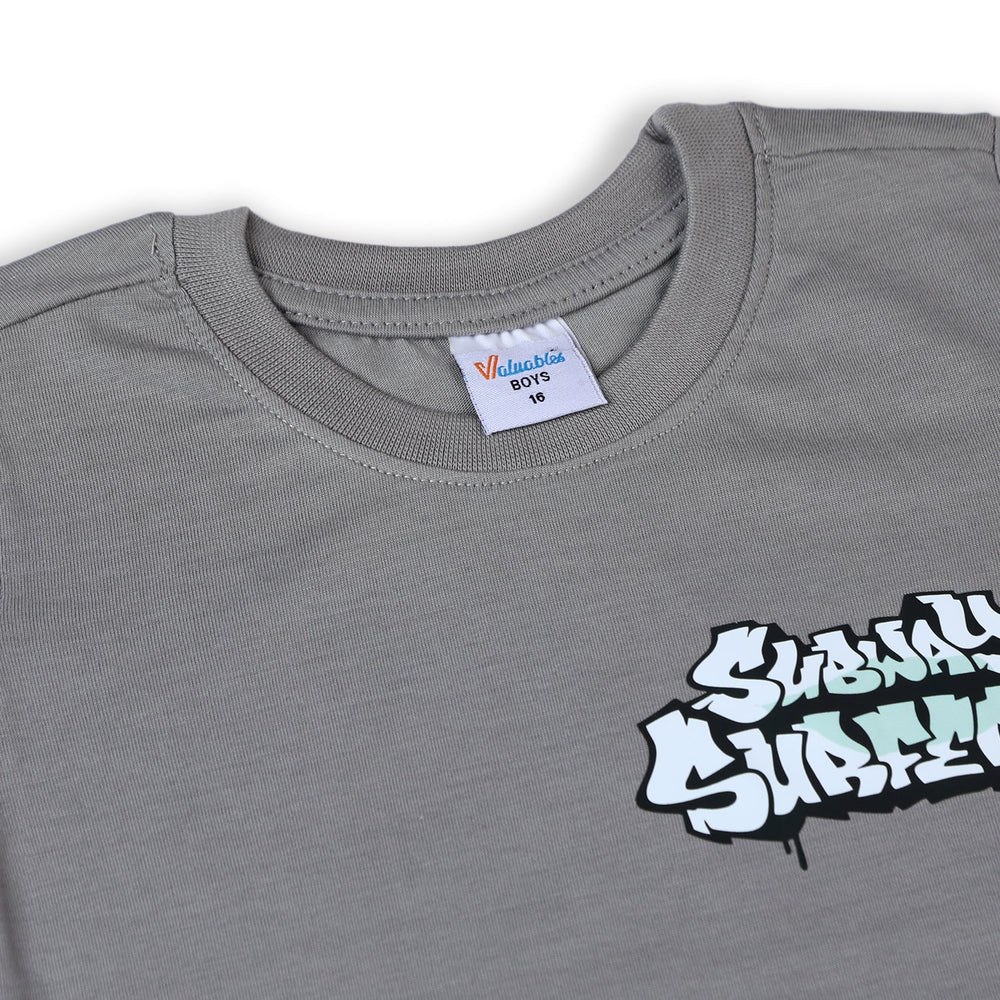 Boys Half Sleeves T-Shirt - Grey, Boys T-Shirts, Chase Value, Chase Value