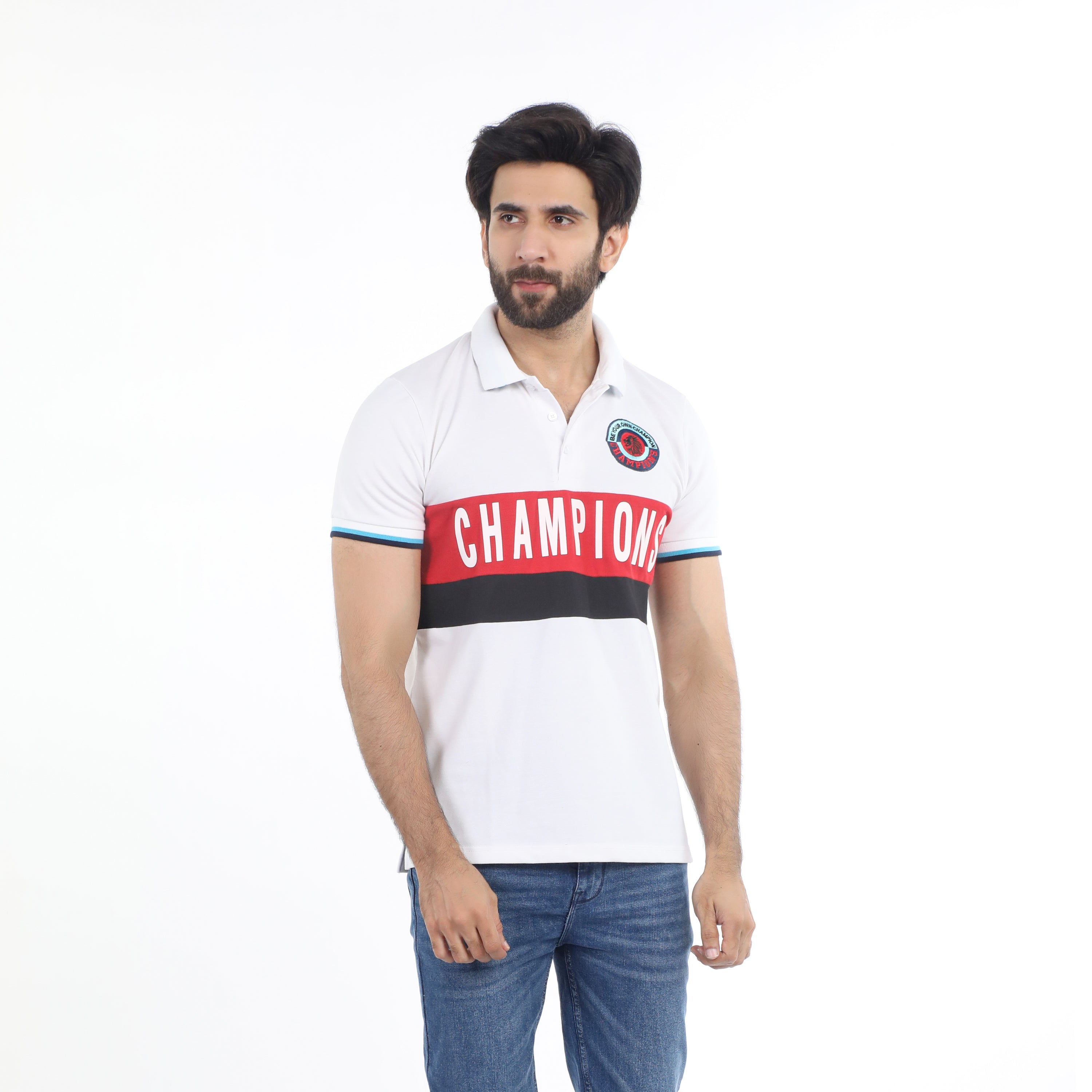Men's Half Sleeves Polo T-Shirt - White, Men's T-Shirts & Polos, Chase Value, Chase Value