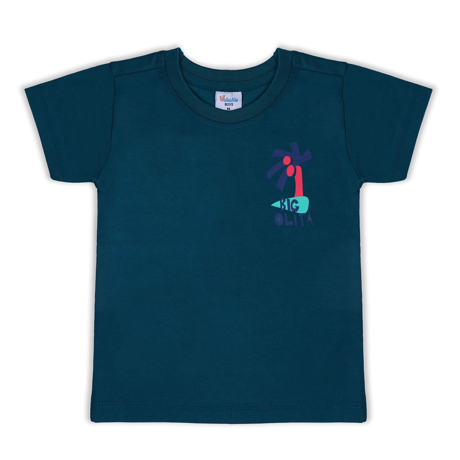 Boys Half Sleeves T-Shirt - Steel Blue, Boys T-Shirts, Chase Value, Chase Value