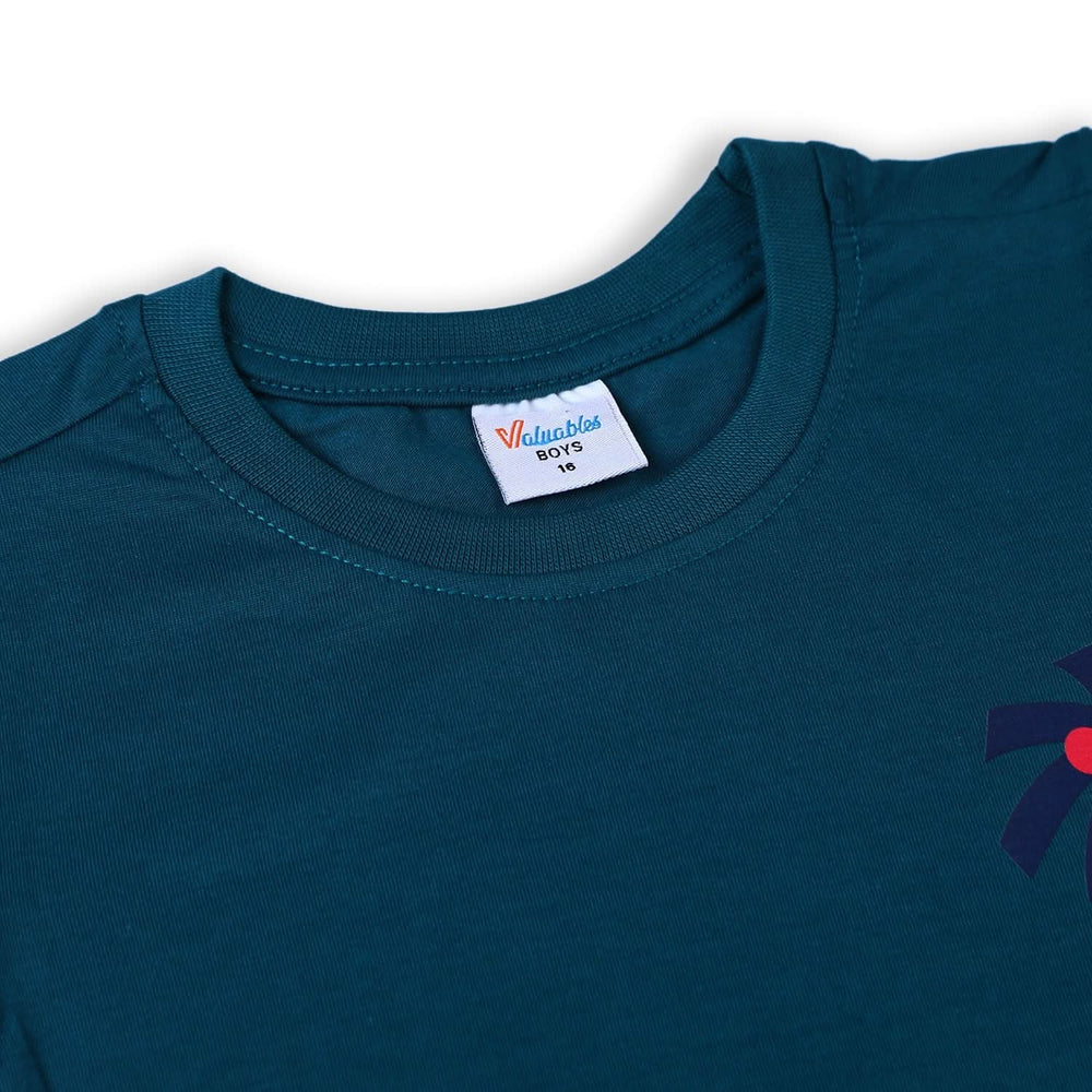 Boys Half Sleeves T-Shirt - Steel Blue, Boys T-Shirts, Chase Value, Chase Value