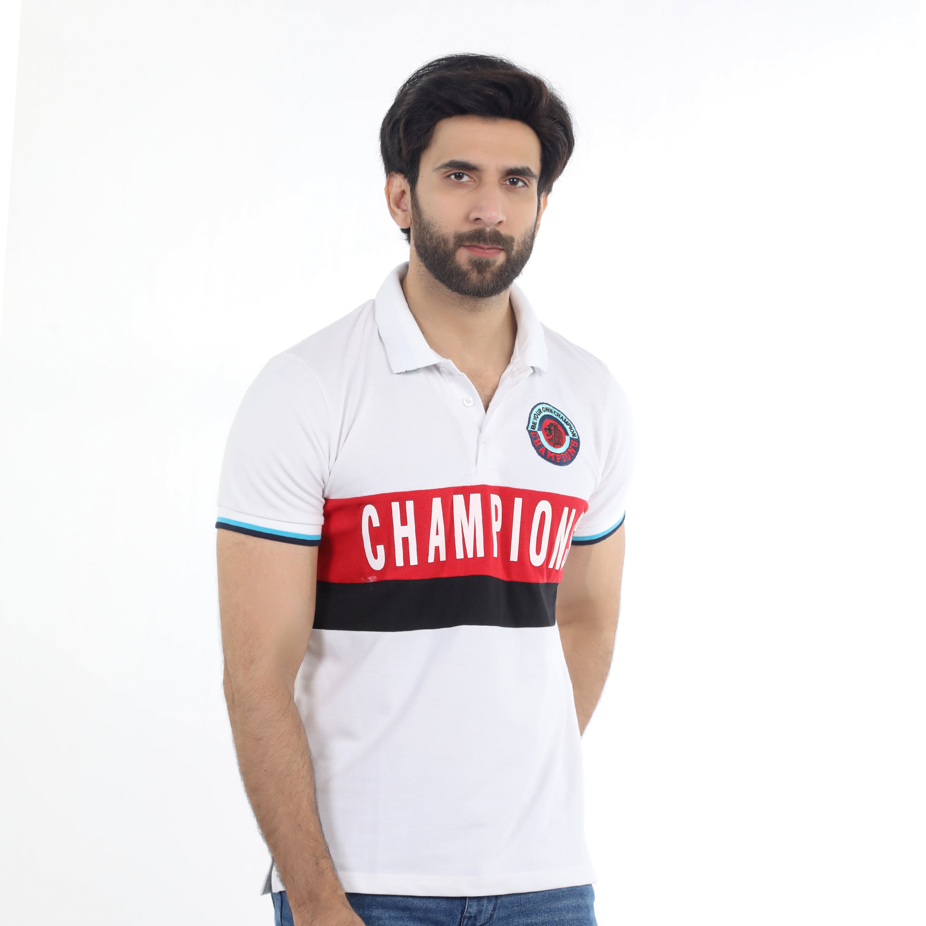 Men's Half Sleeves Polo T-Shirt - White, Men's T-Shirts & Polos, Chase Value, Chase Value