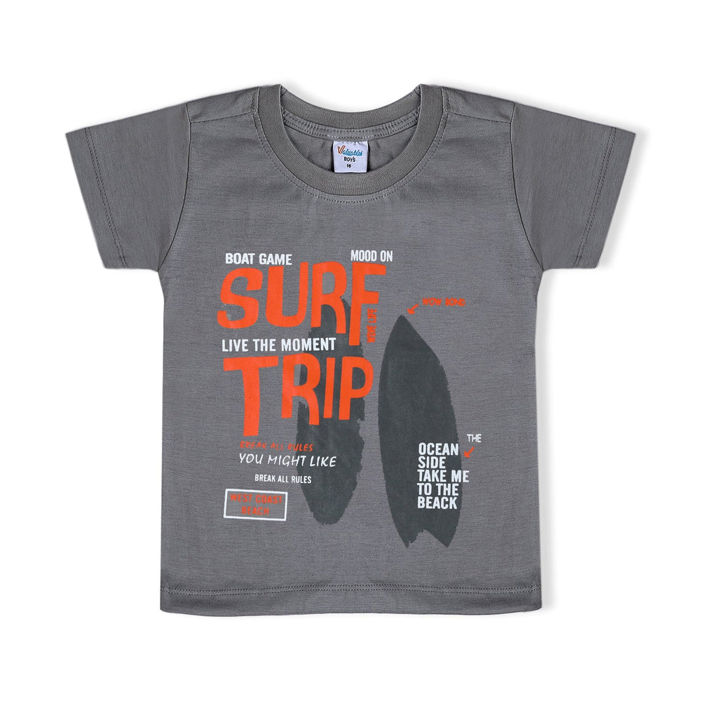 Boys Half Sleeves T-Shirt - Grey, Boys T-Shirts, Chase Value, Chase Value