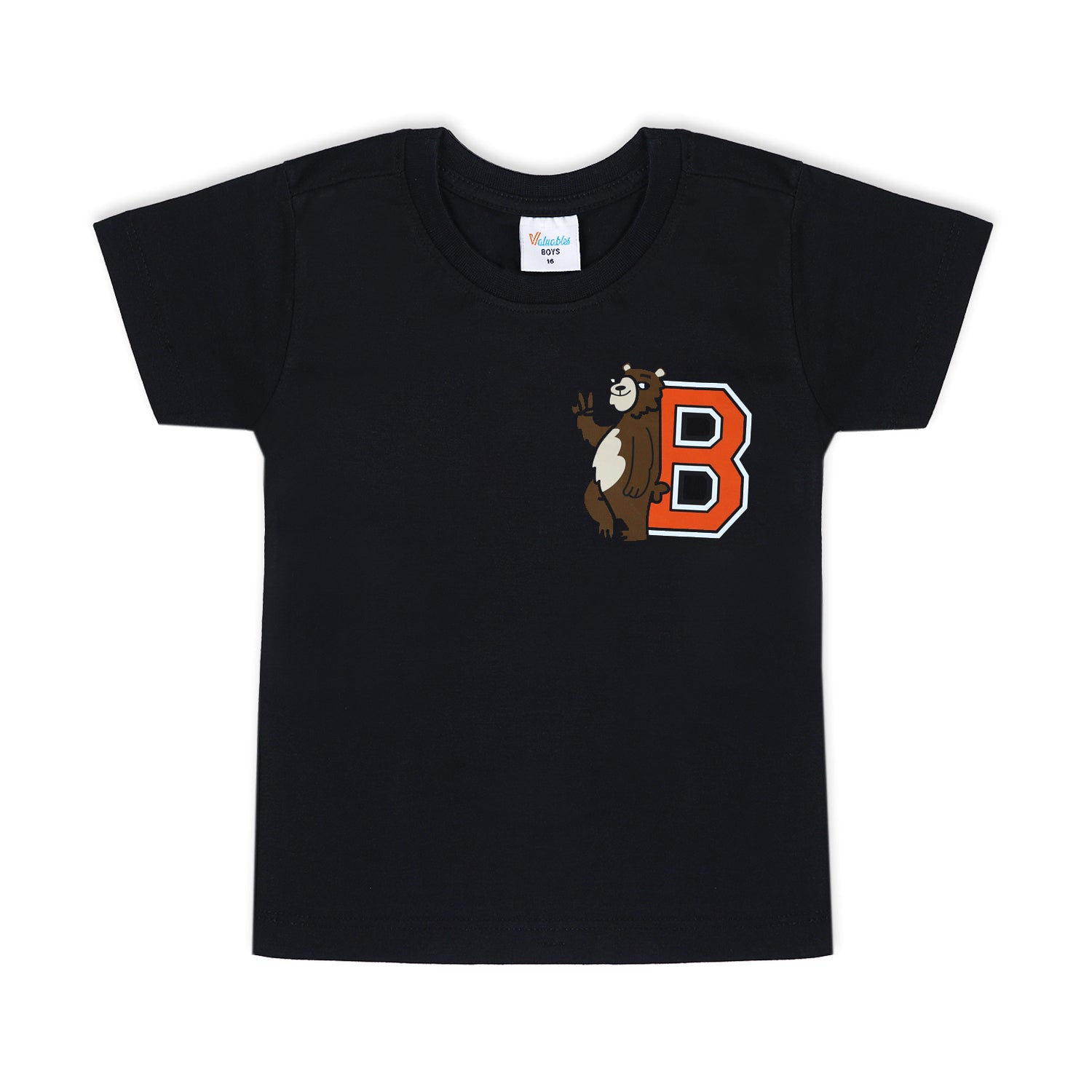 Boys Half Sleeves T-Shirt - Black, Boys T-Shirts, Chase Value, Chase Value