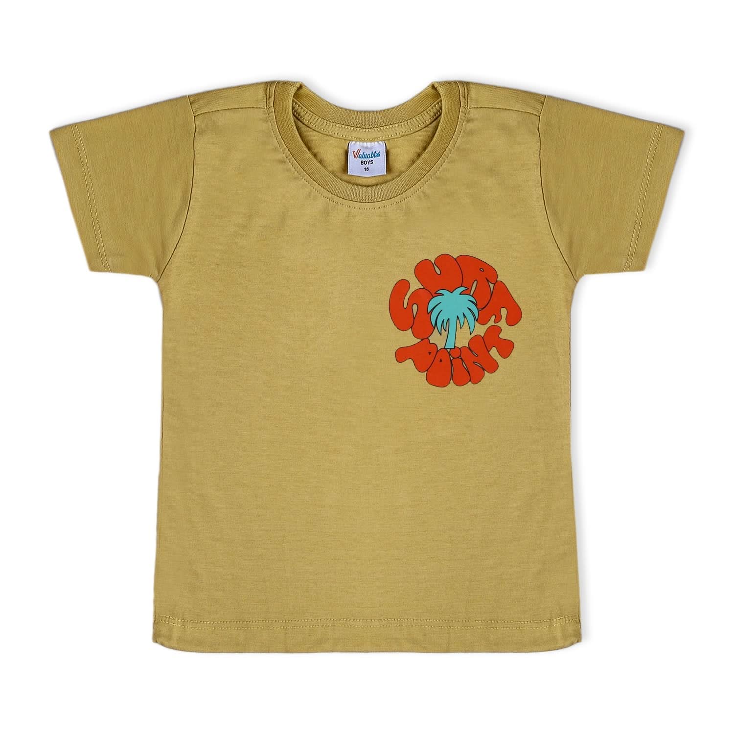 Boys Half Sleeves T-Shirt - Khaki, Boys T-Shirts, Chase Value, Chase Value
