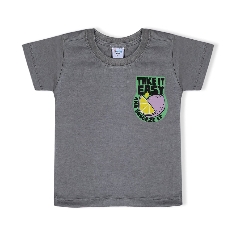 Boys Half Sleeves T-Shirt - Grey, Boys T-Shirts, Chase Value, Chase Value