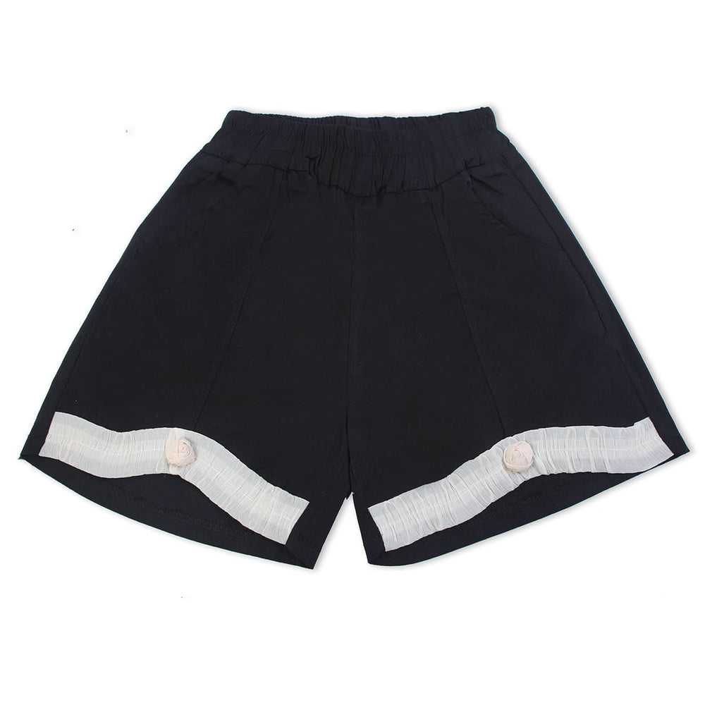 Girls Cotton Shorts - Black, Girls Shorts Skirts, Chase Value, Chase Value