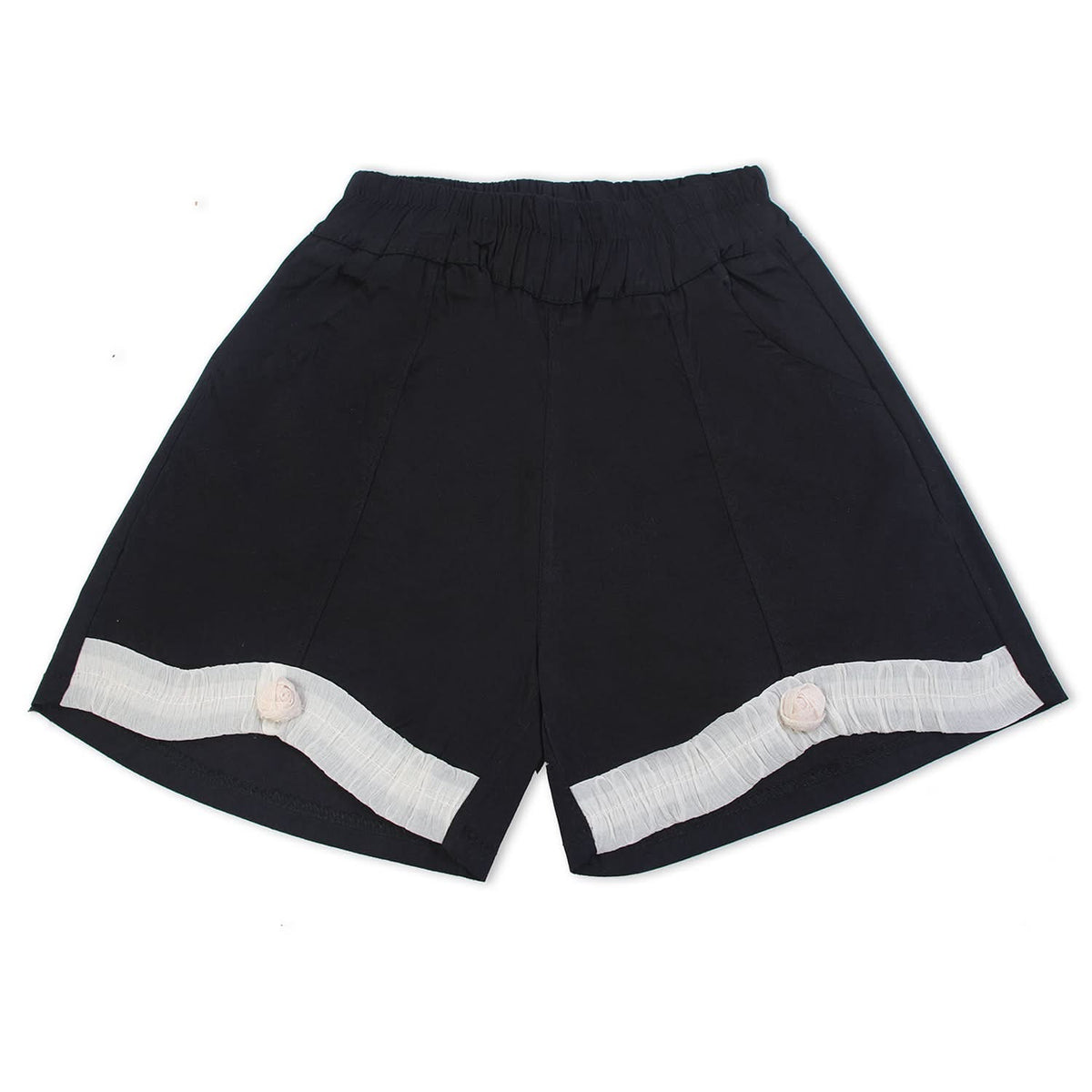 Girls Cotton Shorts - Black, Girls Shorts Skirts, Chase Value, Chase Value
