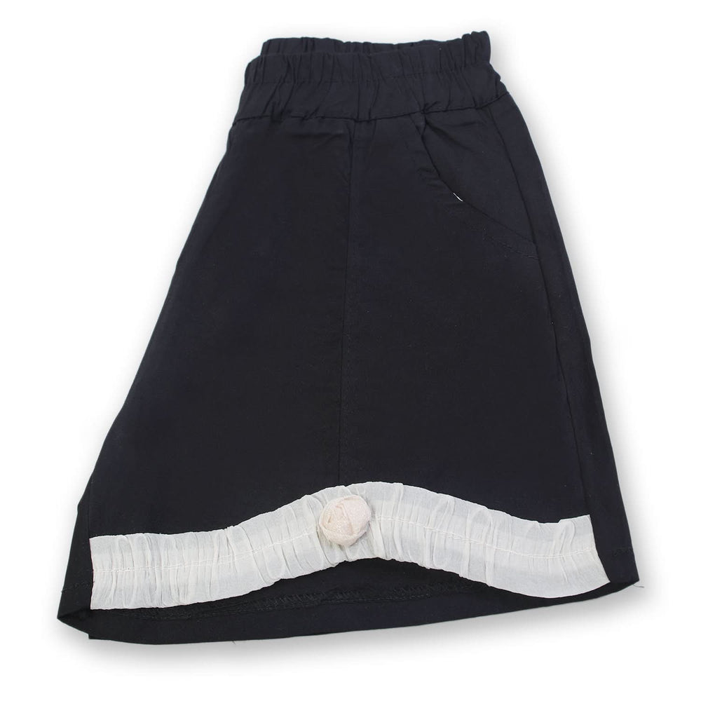 Girls Cotton Shorts - Black, Girls Shorts Skirts, Chase Value, Chase Value