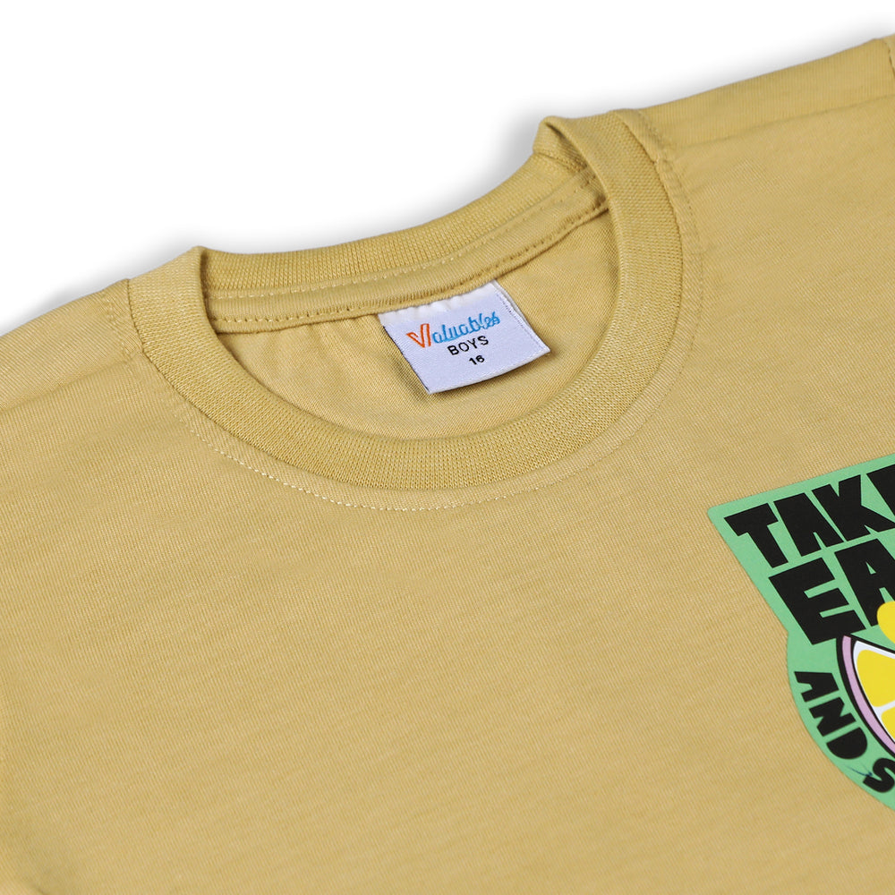 Boys Half Sleeves T-Shirt - Khaki, Boys T-Shirts, Chase Value, Chase Value