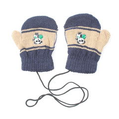 Newborn Woolen Gloves - Navy Blue