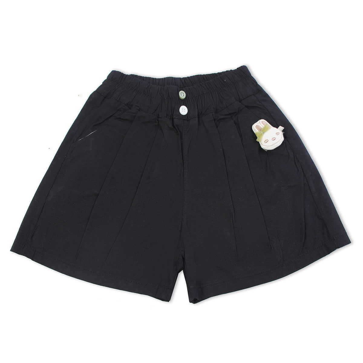 Girls Cotton Shorts - Black, Girls Shorts Skirts, Chase Value, Chase Value