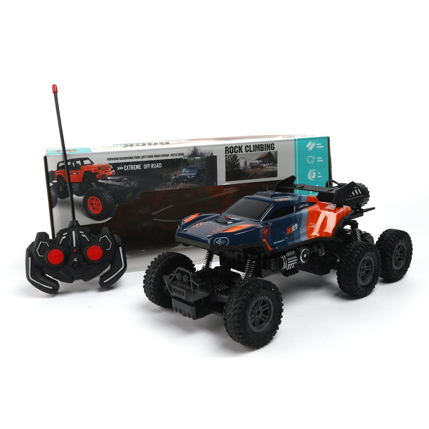 Rock Crawler - Monster Truck with Rechargeable Battery Smoke Mist, Remote Control, Chase Value, Chase Value
