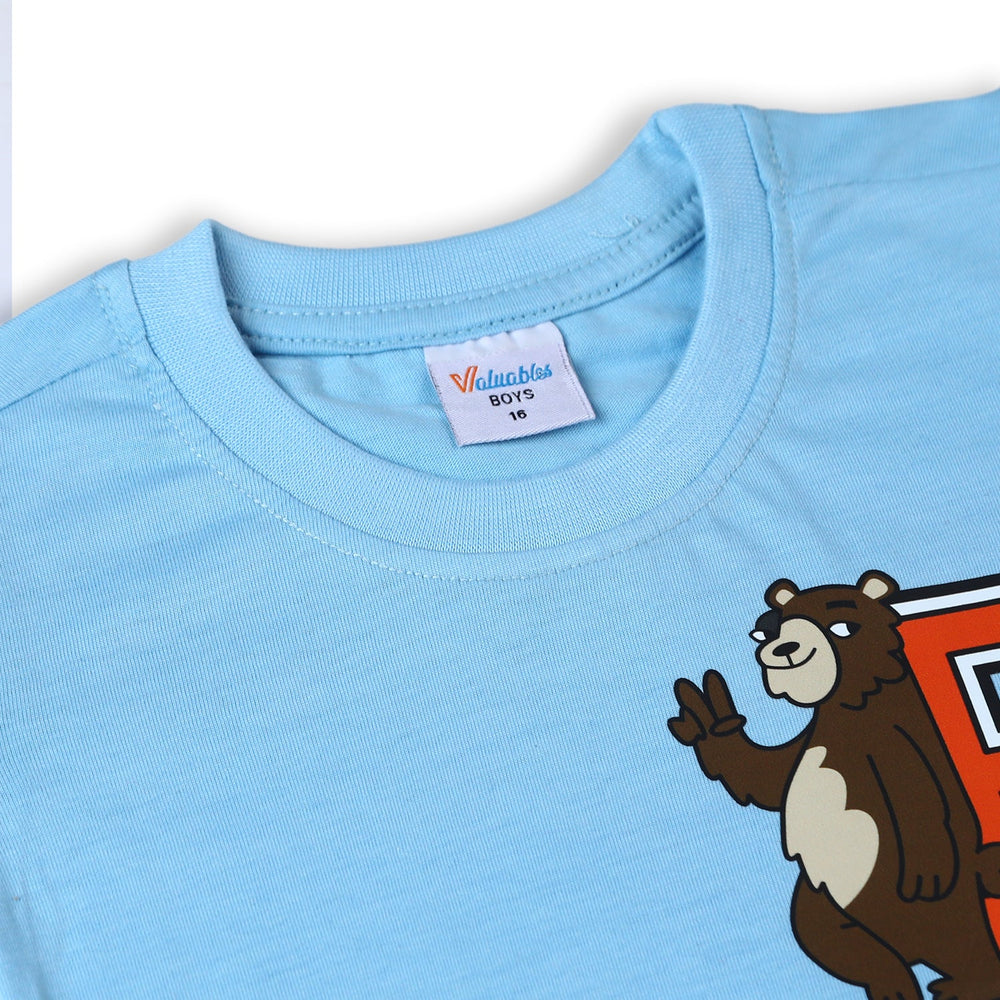 Boys Half Sleeves T-Shirt - Light Blue, Boys T-Shirts, Chase Value, Chase Value