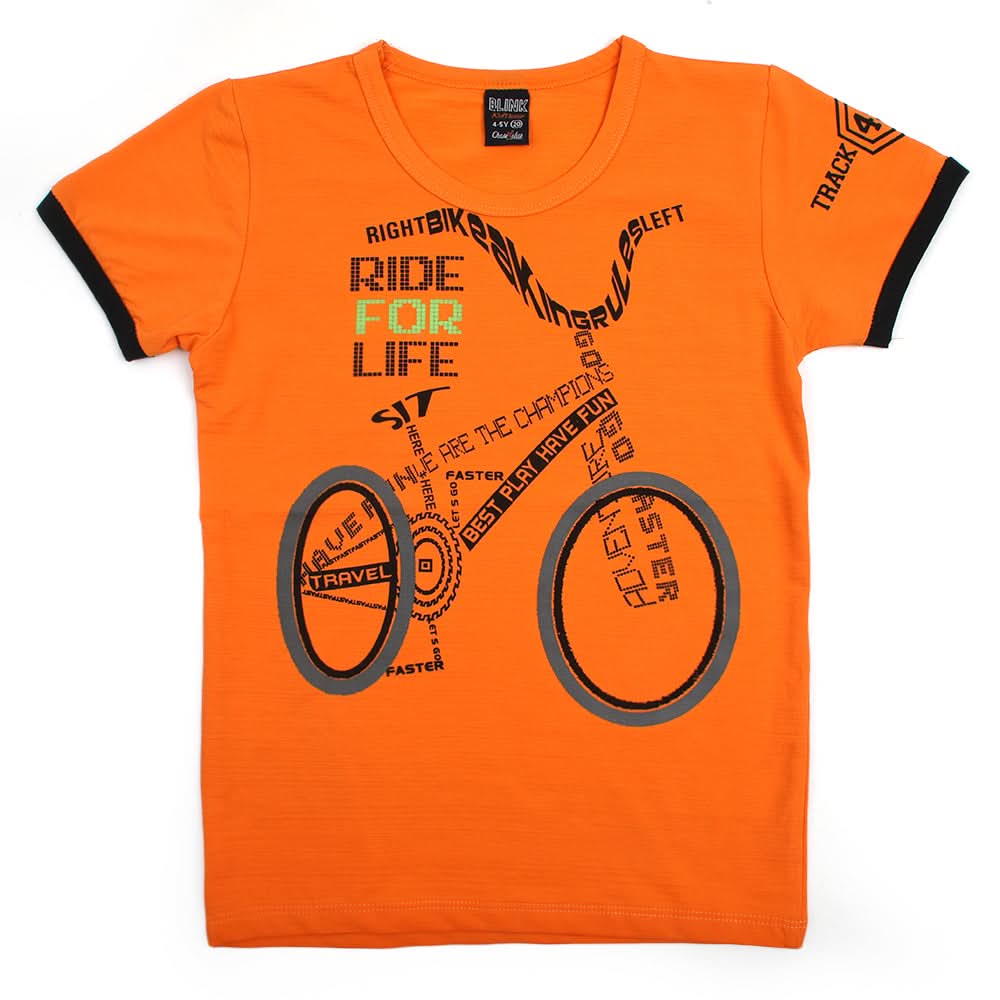 Boys Half Sleeves T-Shirt - Orange, Boys T-Shirts, Chase Value, Chase Value