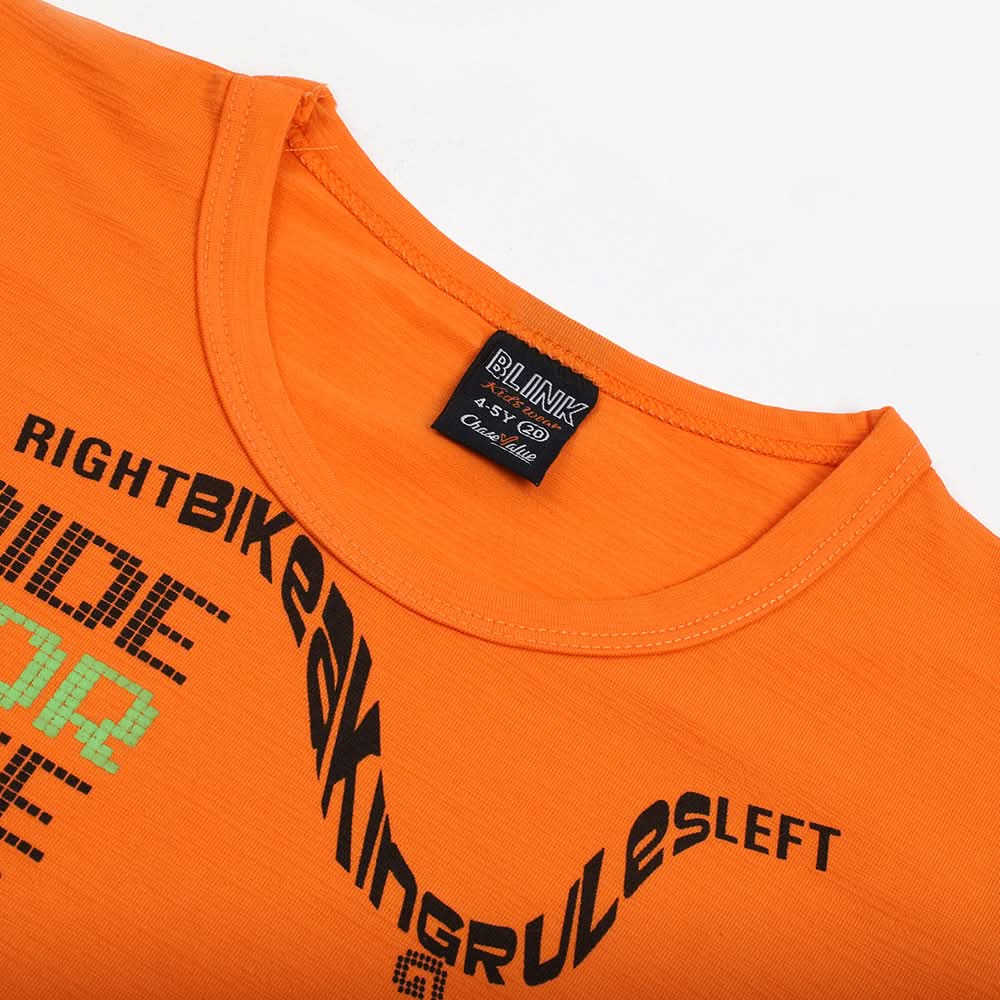 Boys Half Sleeves T-Shirt - Orange, Boys T-Shirts, Chase Value, Chase Value
