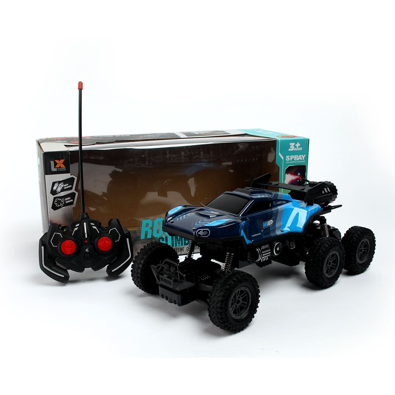 Rock Crawler - Monster Truck with Rechargeable Battery Smoke Mist, Remote Control, Chase Value, Chase Value