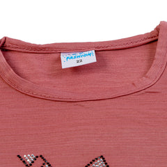 Girls Tight Half Sleeves Suit - Maroon