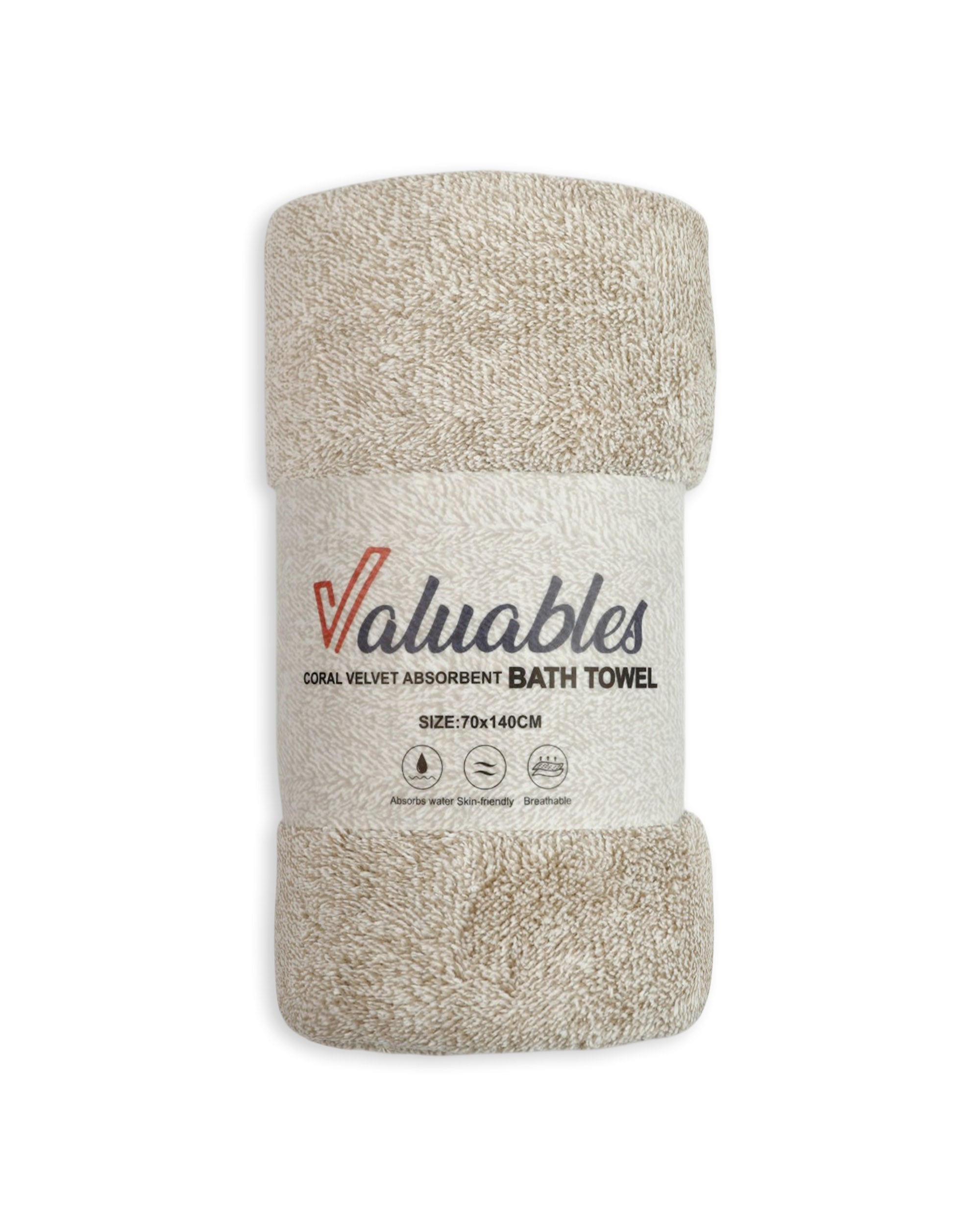 Valuables Coral Fleece Bath Towel - 70x140cm
