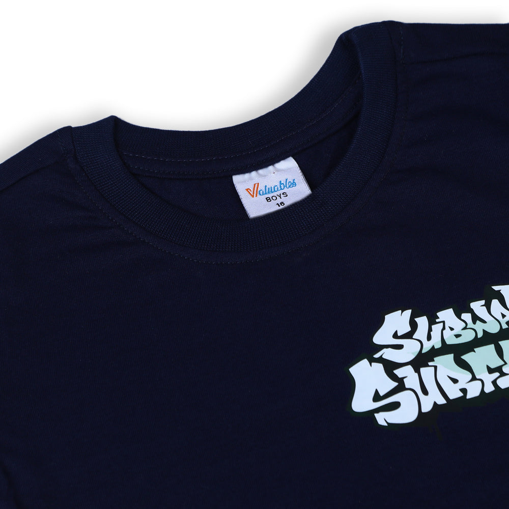 Boys Half Sleeves T-Shirt - Navy Blue, Boys T-Shirts, Chase Value, Chase Value