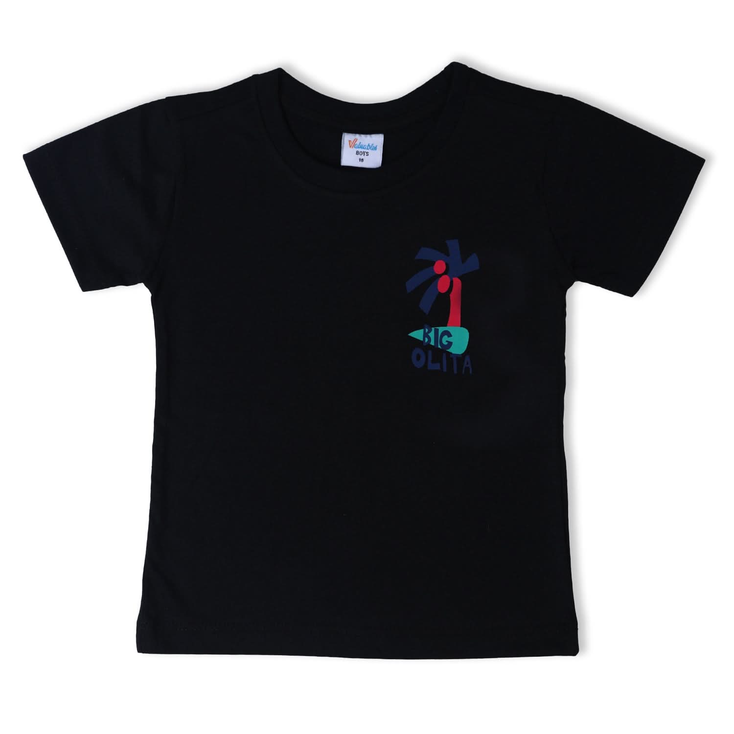 Boys Half Sleeves T-Shirt - Black, Boys T-Shirts, Chase Value, Chase Value