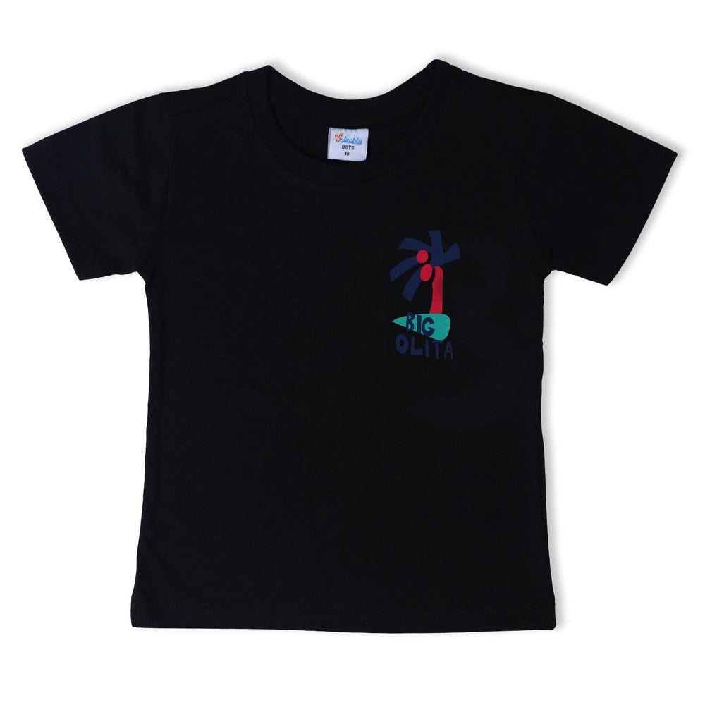 Boys Half Sleeves T-Shirt - Black, Boys T-Shirts, Chase Value, Chase Value