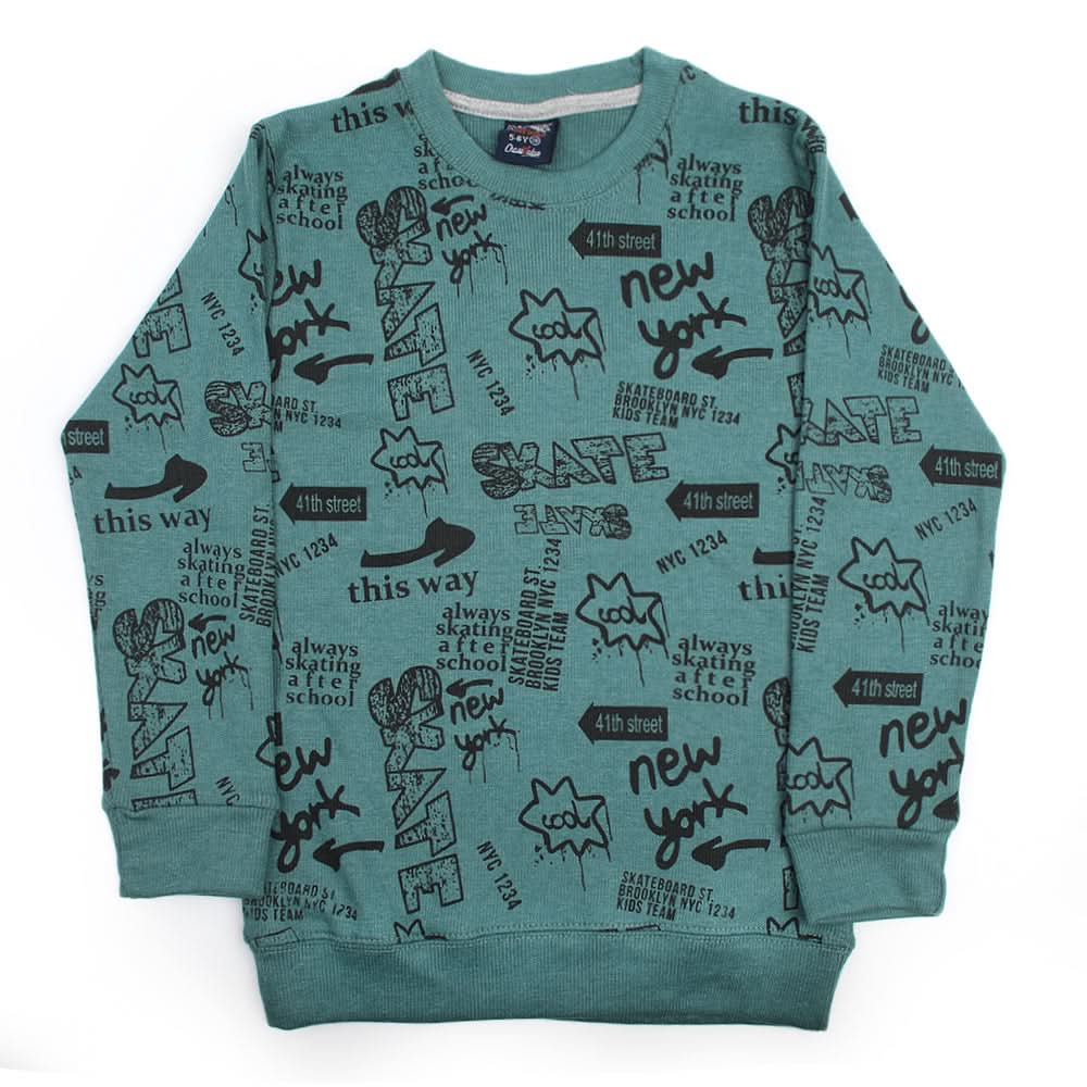 Boys Sweat Shirt - Cool Cyan, Boys Hoodies & Sweat Shirts, Chase Value, Chase Value
