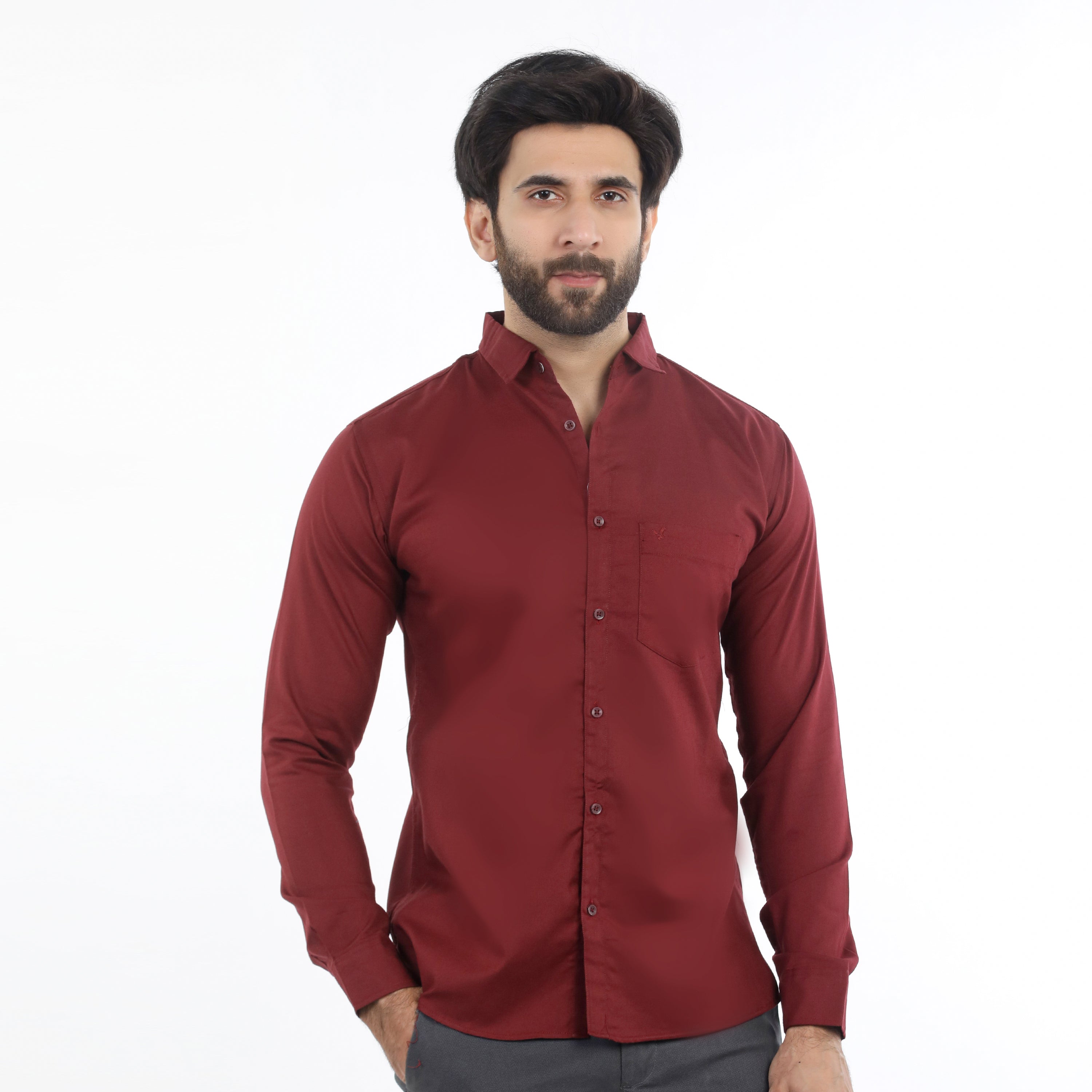 Men's Casual Shirt - Maroon, Men's Shirts, Chase Value, Chase Value