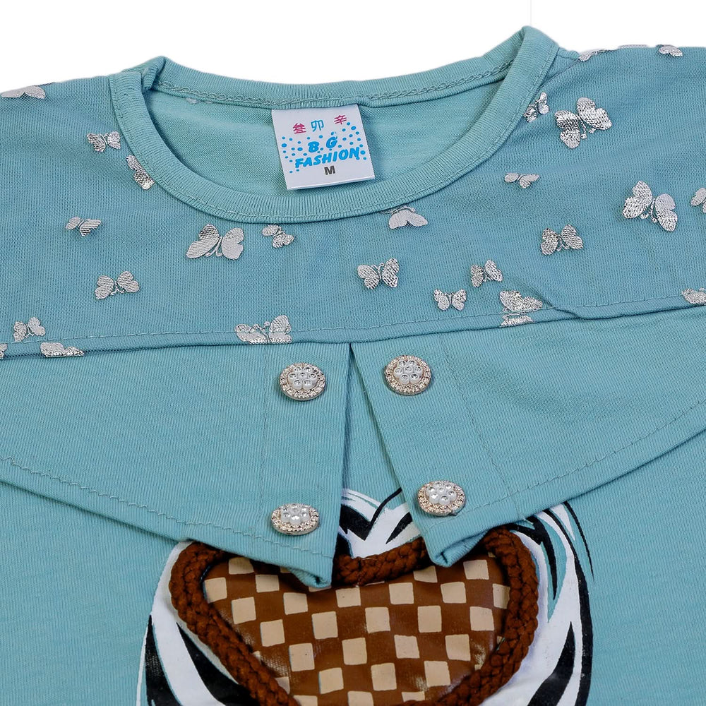 Girls Half Sleeves Suit - Sea Green, Girls Suits, Chase Value, Chase Value
