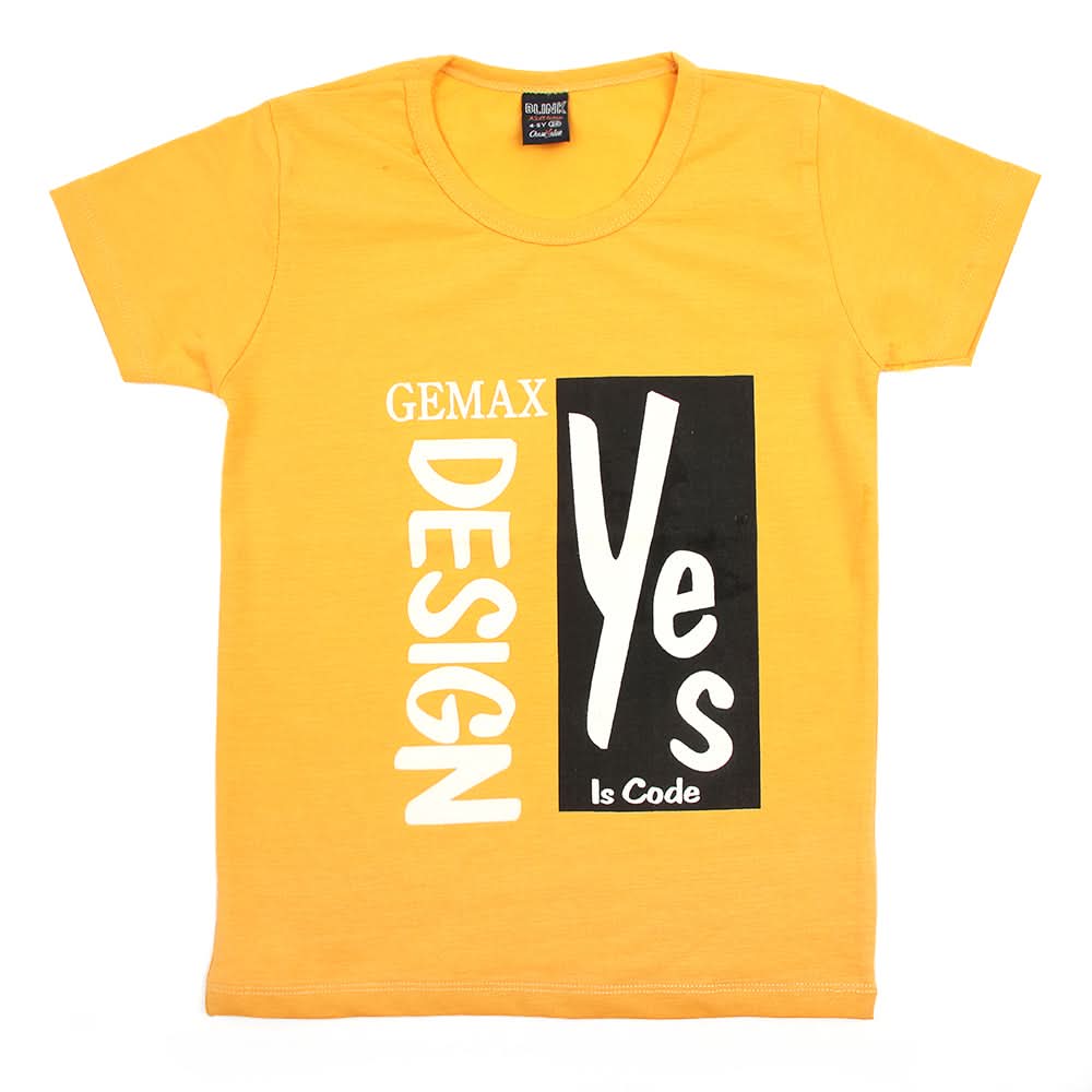 Boys Half Sleeves T-Shirt - Yellow, Boys T-Shirts, Chase Value, Chase Value