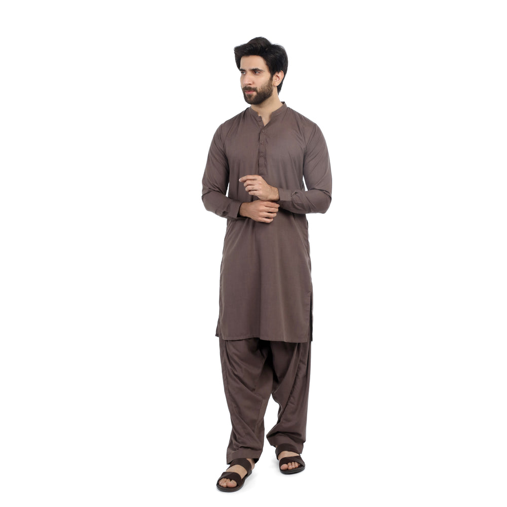 Men's Fancy Shalwar Suit - Brown, Men's Shalwar Kameez, Chase Value, Chase Value
