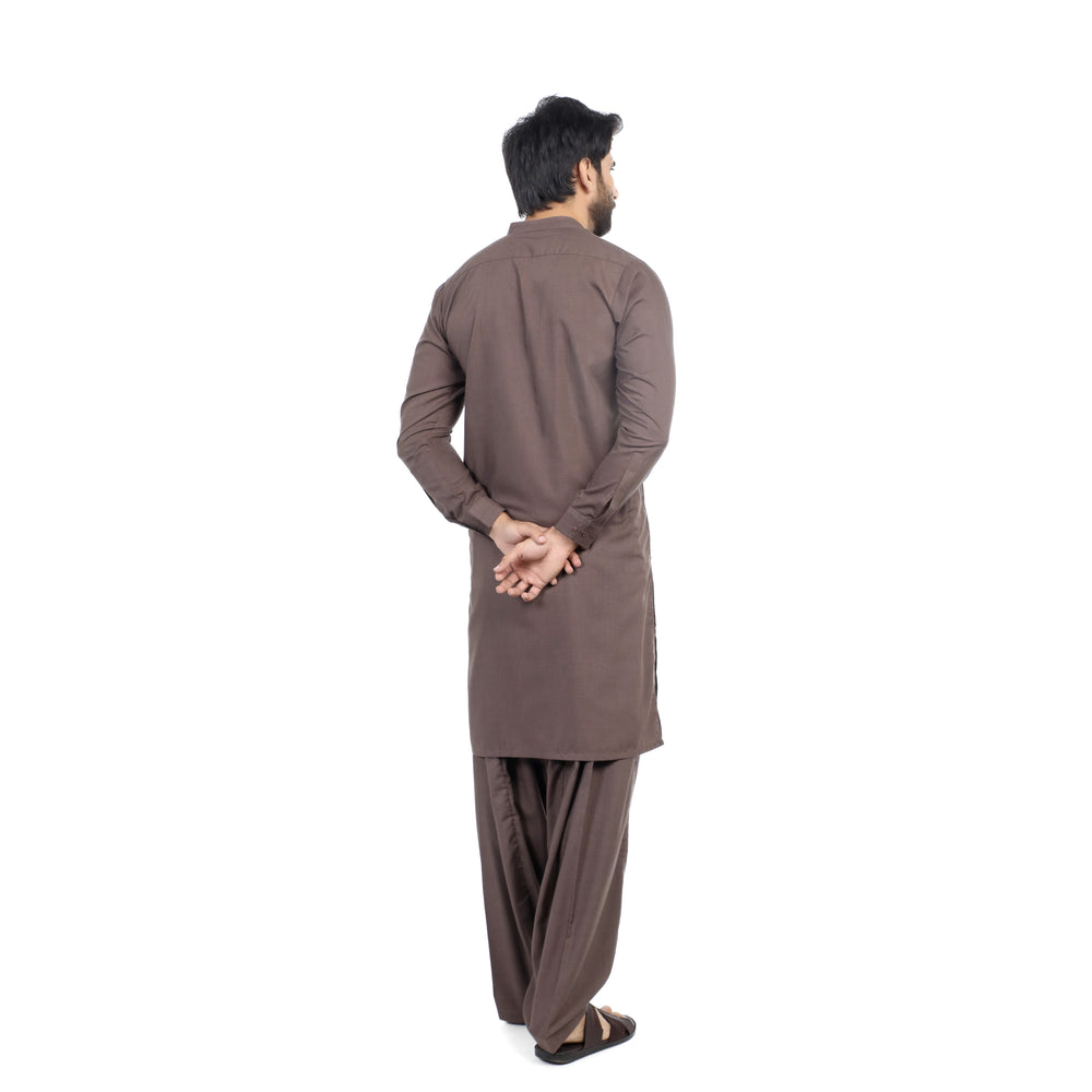Men's Fancy Shalwar Suit - Brown, Men's Shalwar Kameez, Chase Value, Chase Value