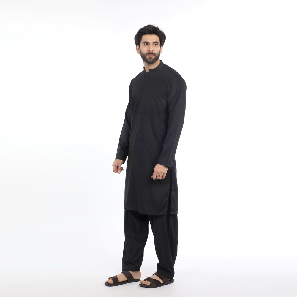 Valuable Men's Plain Shalwar Suit - Black, Men's Shalwar Kameez, Chase Value, Chase Value