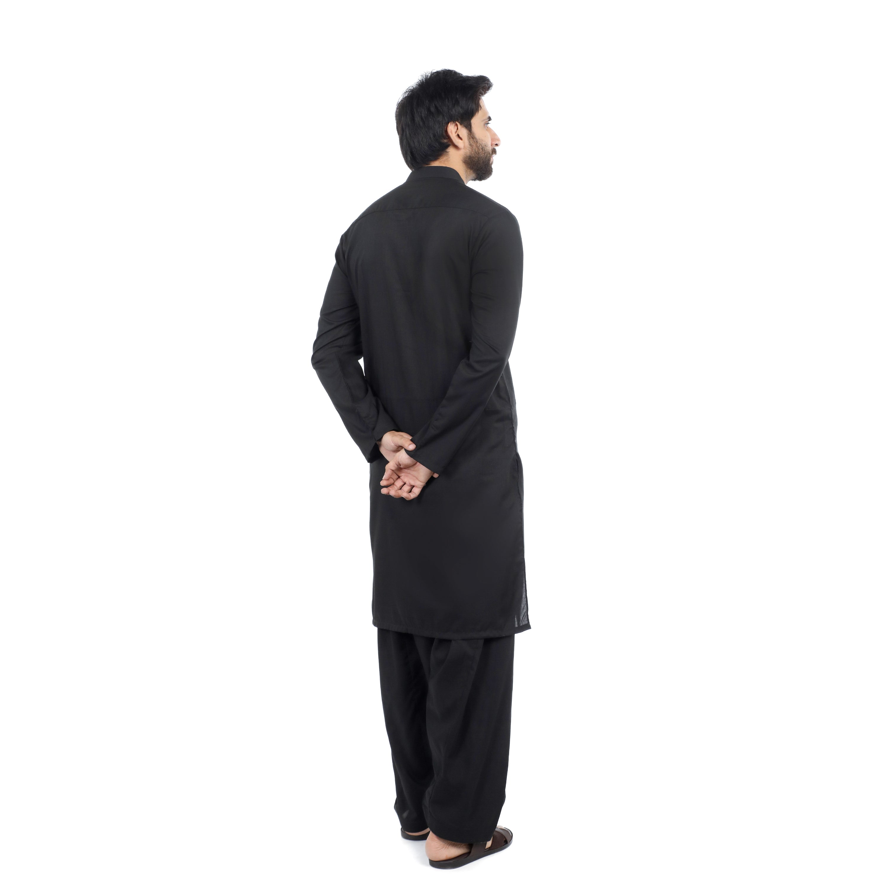 Valuable Men's Slim Fit Kurta Shalwar Suit - Black, Men's Shalwar Kameez, Chase Value, Chase Value