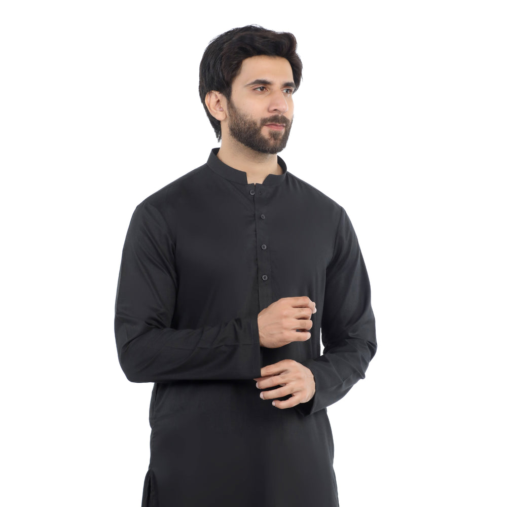 Valuable Men's Slim Fit Kurta Shalwar Suit - Black, Men's Shalwar Kameez, Chase Value, Chase Value