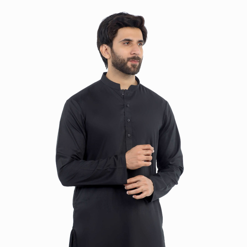 Valuable Men's Plain Shalwar Suit - Black, Men's Shalwar Kameez, Chase Value, Chase Value