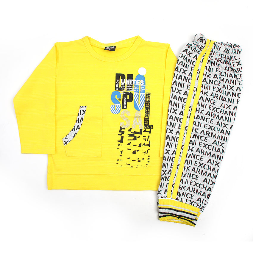 Boys Full Sleeves Suit  - Yellow