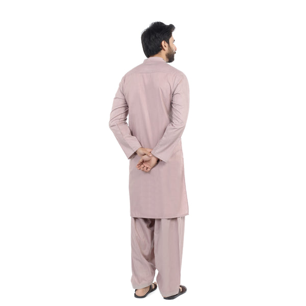 Men's Slim Fit Shalwar Suit - Coffee