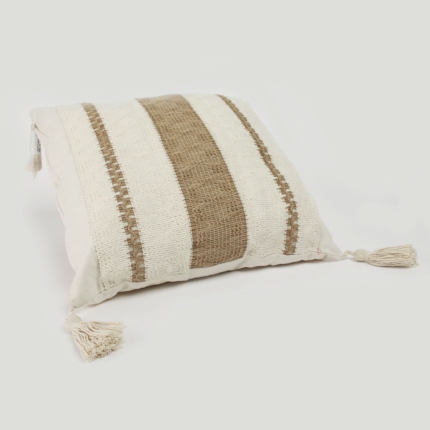 New - Embroidery Cushion 16X16 - Light Brown, Cushions & Pillows, Chase Value, Chase Value