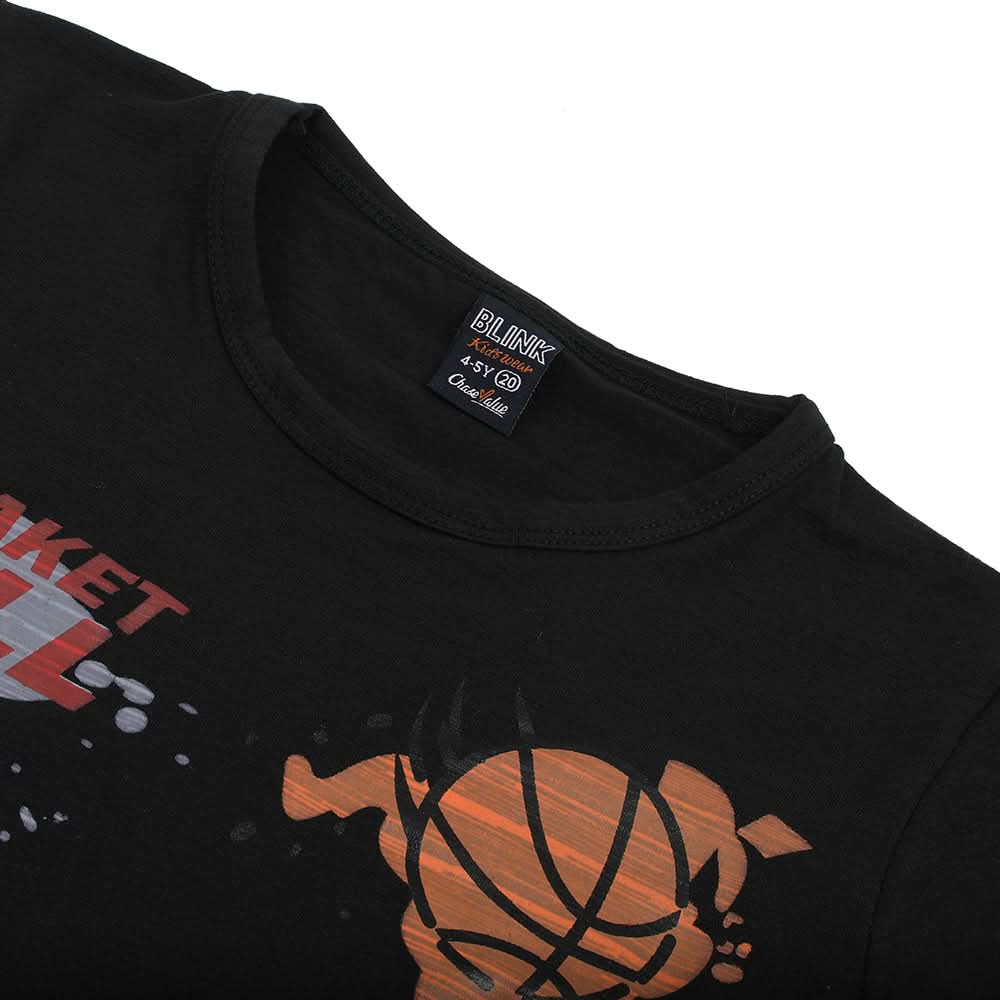 Boys Half Sleeves T-Shirt - Black, Boys T-Shirts, Chase Value, Chase Value
