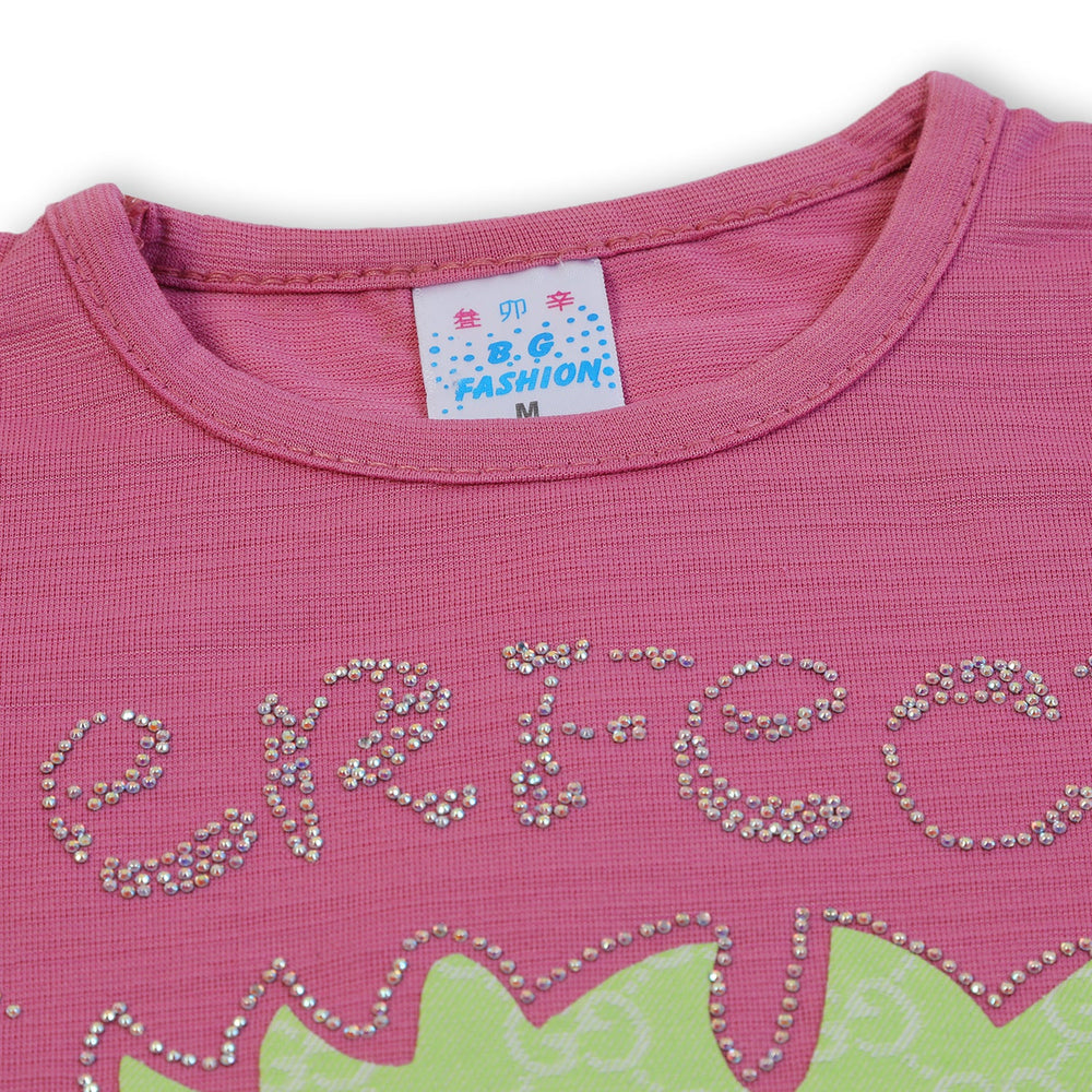 Girls Tight Half Sleeves Suit - Pink, Girls Suits, Chase Value, Chase Value