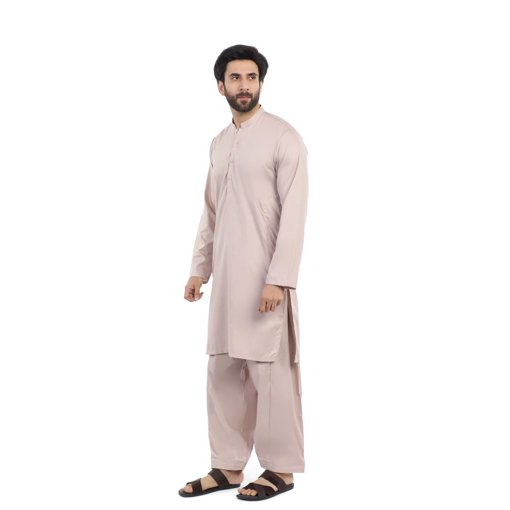 Men's Slim Fit Kurta Shalwar - Brown, Men's Shalwar Kameez, Chase Value, Chase Value