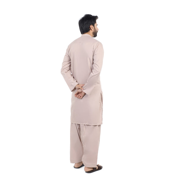 Men's Slim Fit Kurta Shalwar - Brown