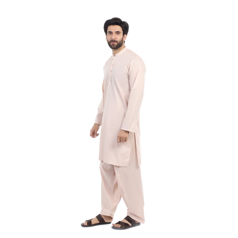 Men's Slim Fit Kurta Shalwar Suit - Almond, Men's Shalwar Kameez, Chase Value, Chase Value