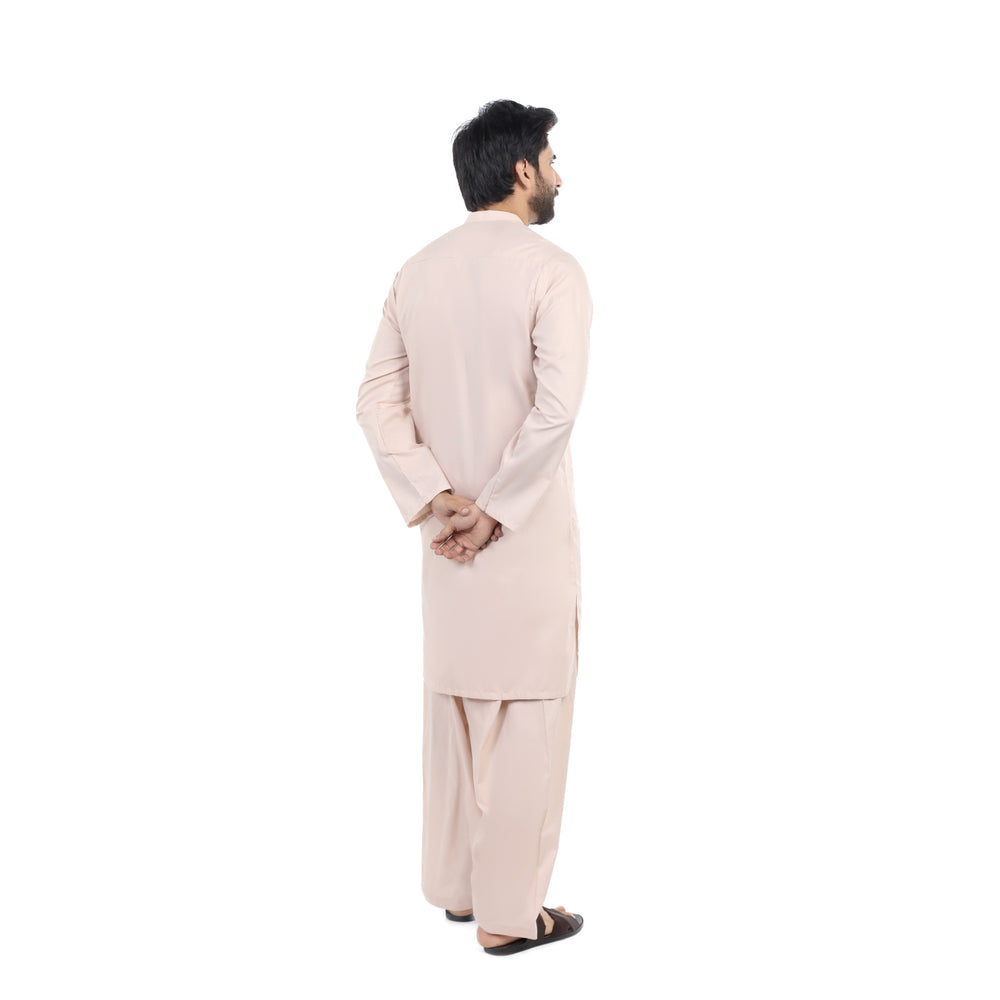 Men's Slim Fit Kurta Shalwar Suit - Almond, Men's Shalwar Kameez, Chase Value, Chase Value