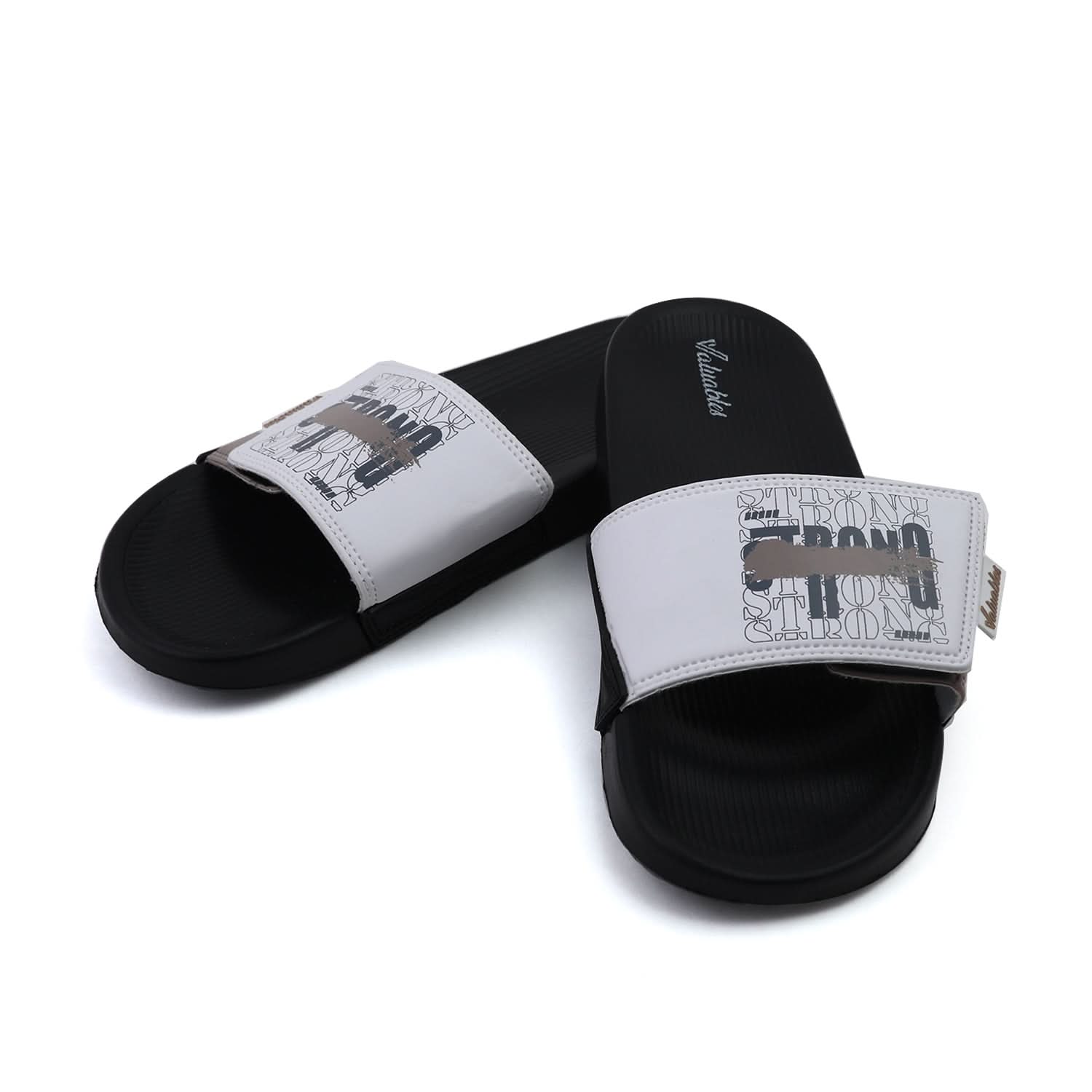 Valuable Open-toe Men's Slider - Black & White, Men's Slippers, Chase Value, Chase Value