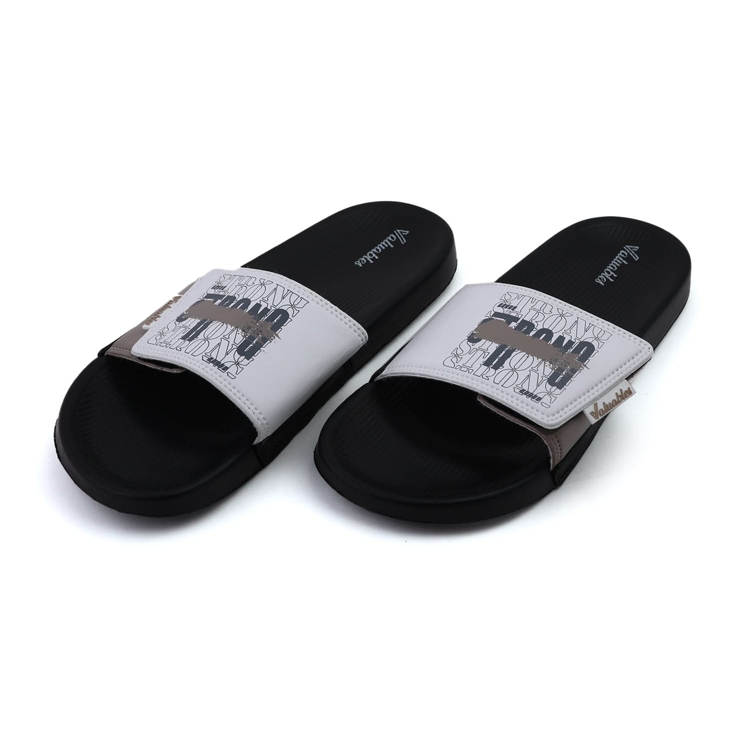 Valuable Open-toe Men's Slider - Black & White, Men's Slippers, Chase Value, Chase Value